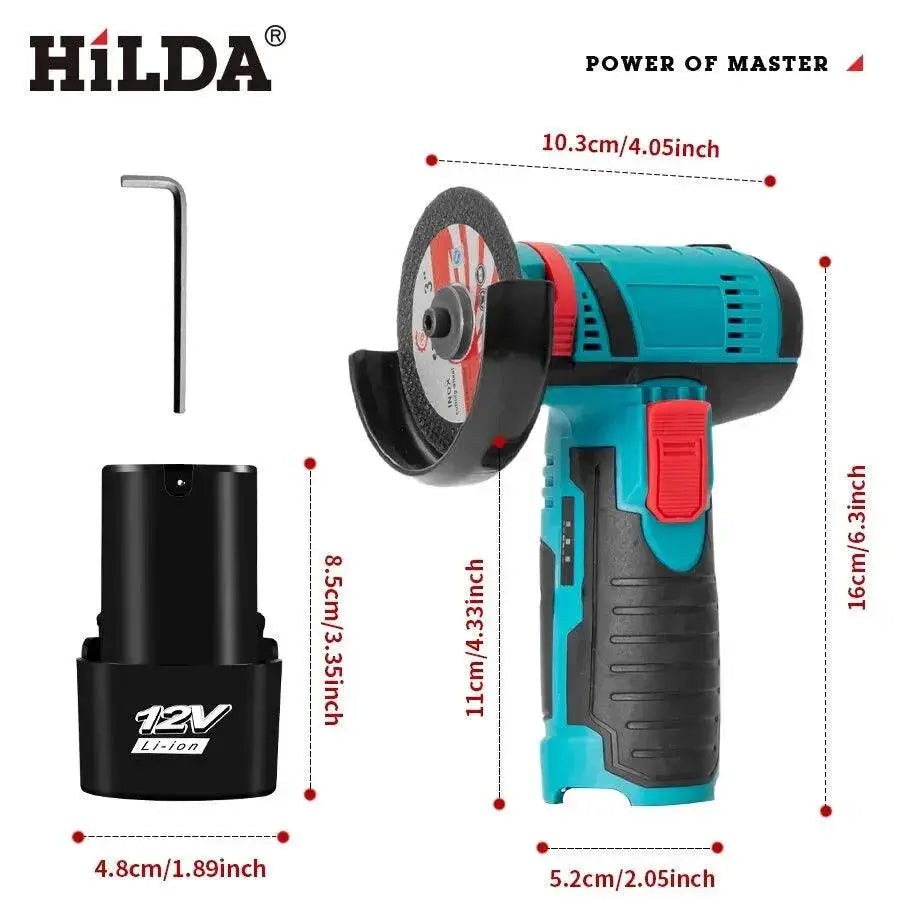 HILDA Mini Cordless Angle Grinder Versatile Tool Pro