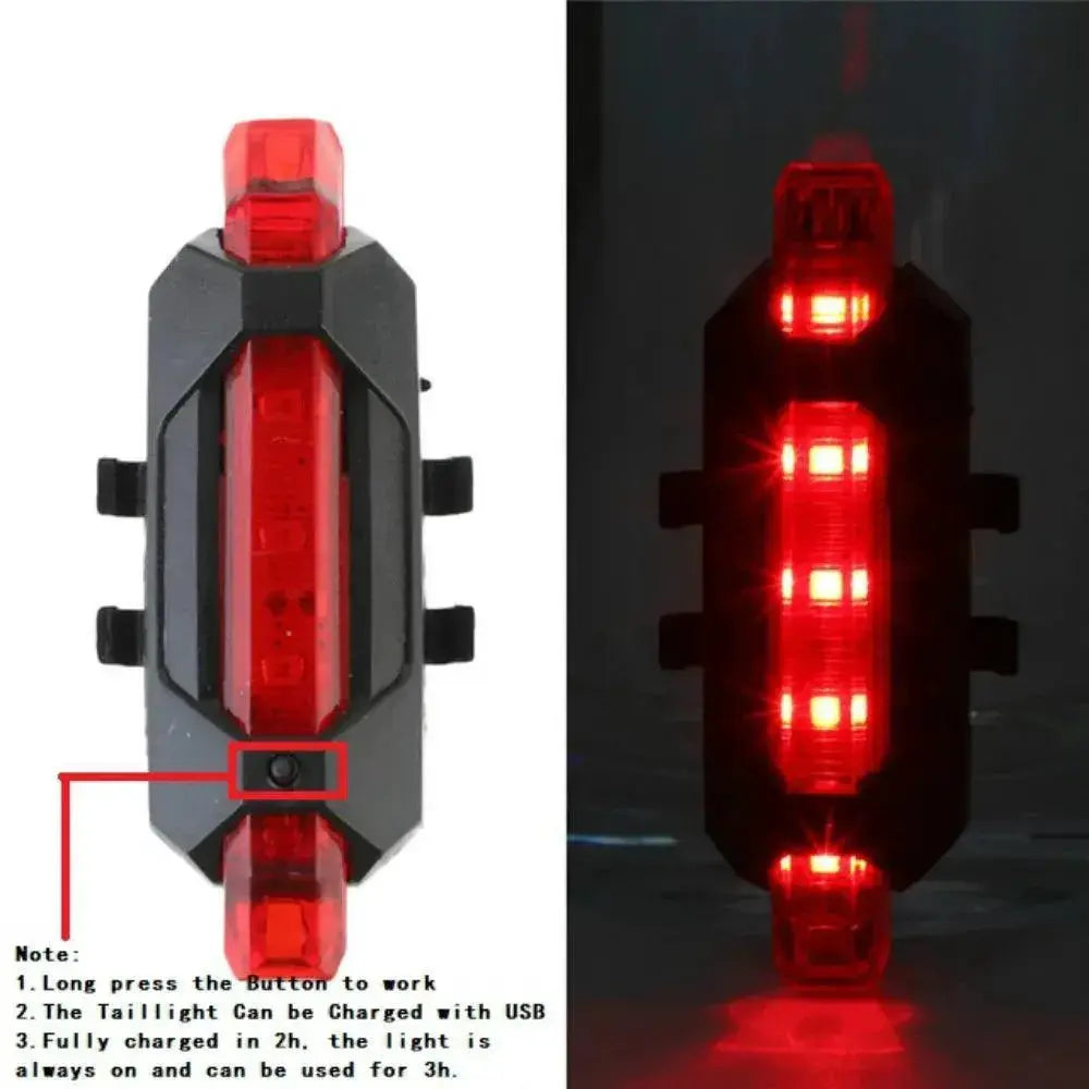 USB Rechargeable Bicycle Light Set for Safer Night Rides