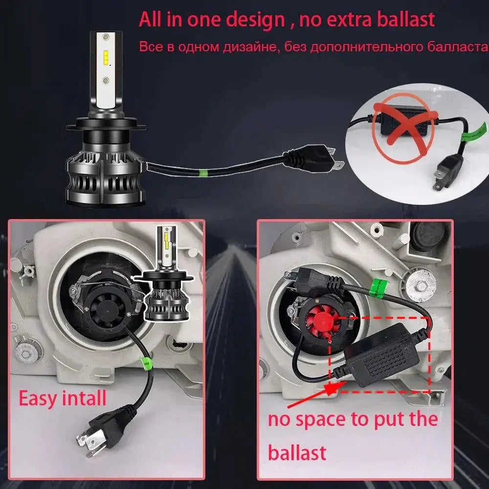 YHKOMS Car LED Headlight Bulb Kit With 3 Color Options