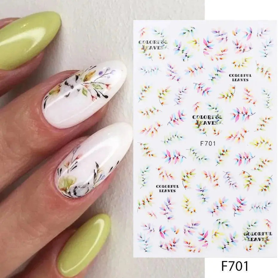 Butterfly And Fruit Nail Sticker Set With 5D Floral Designs