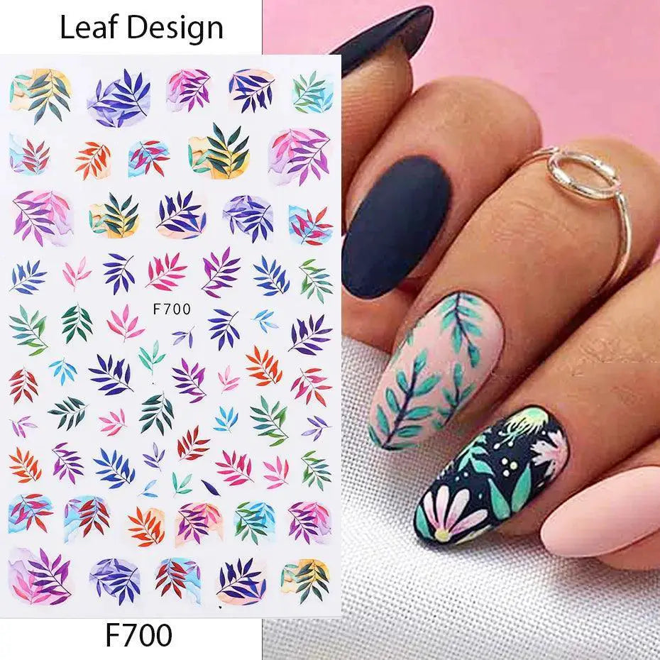 Butterfly And Fruit Nail Sticker Set With 5D Floral Designs