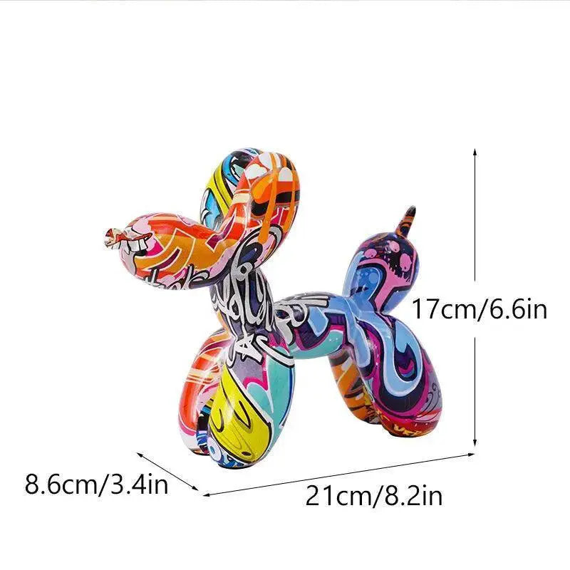 Colorful Resin Balloon Dog Figurine for Modern Home Decor