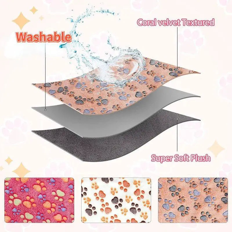 Cozy Coral Fleece Pet Blanket Bed Mat 20x20cm Soft Washable