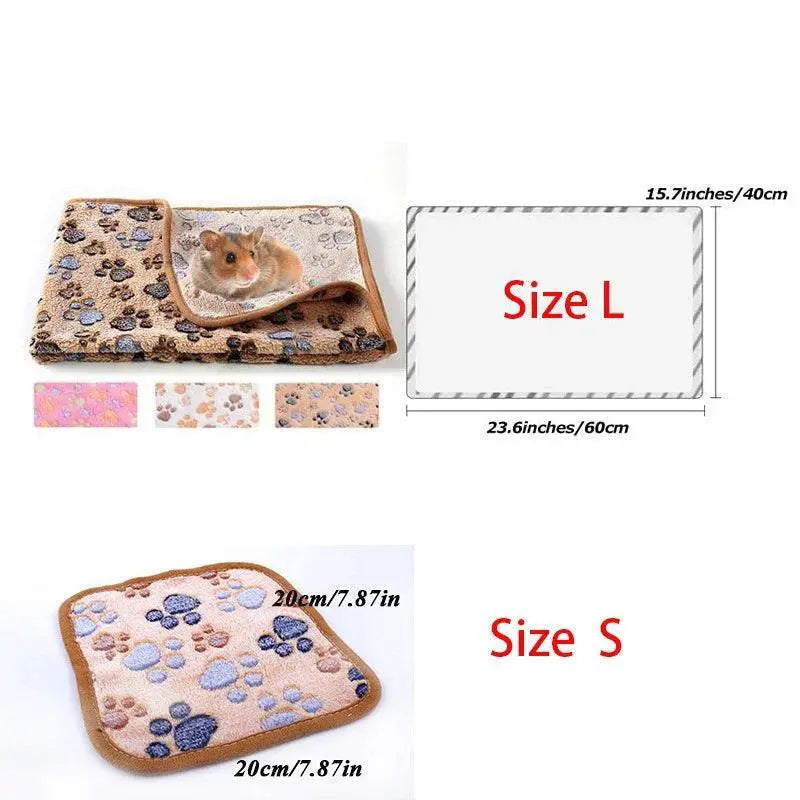 Cozy Coral Fleece Pet Blanket Bed Mat 20x20cm Soft Washable