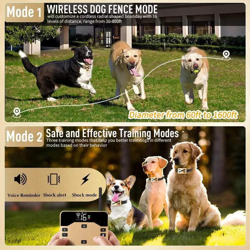 Wireless Dog Fence and Training Collar Combo for Pups