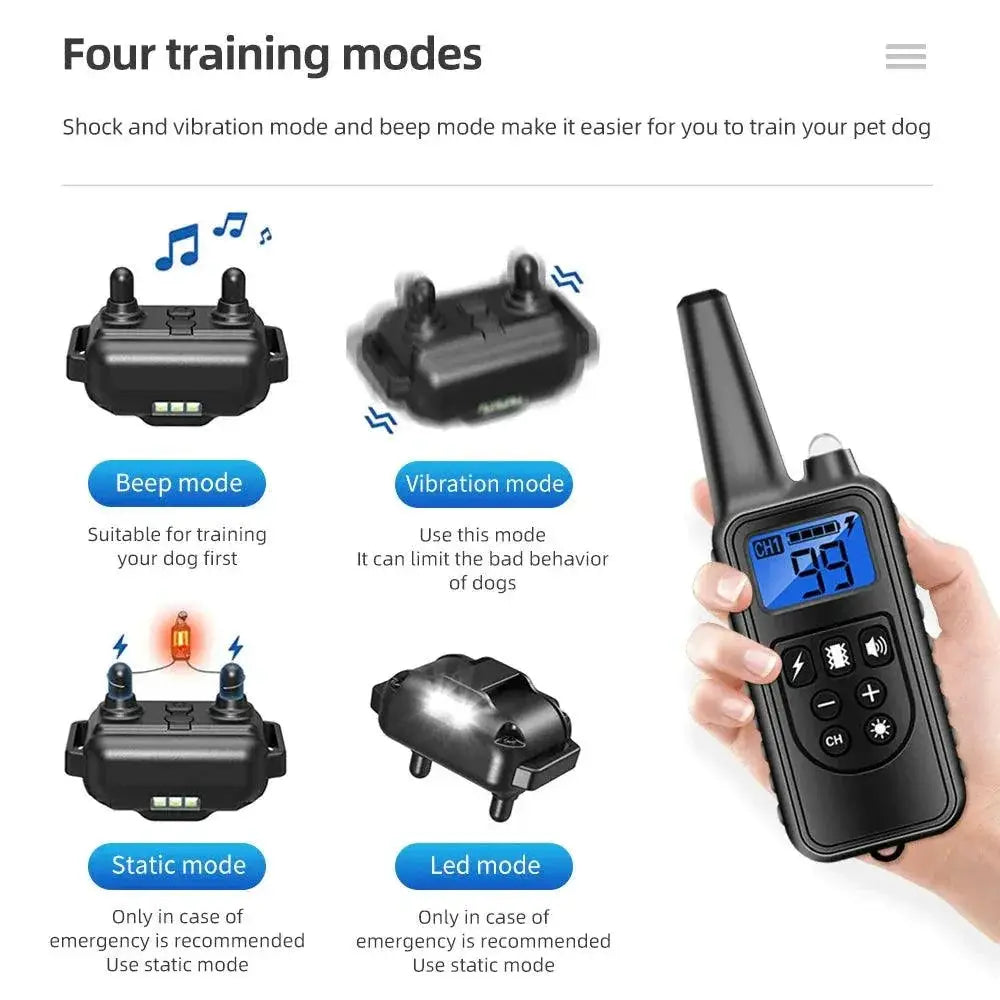 Rechargeable Waterproof Dog Training Collar Barking Control
