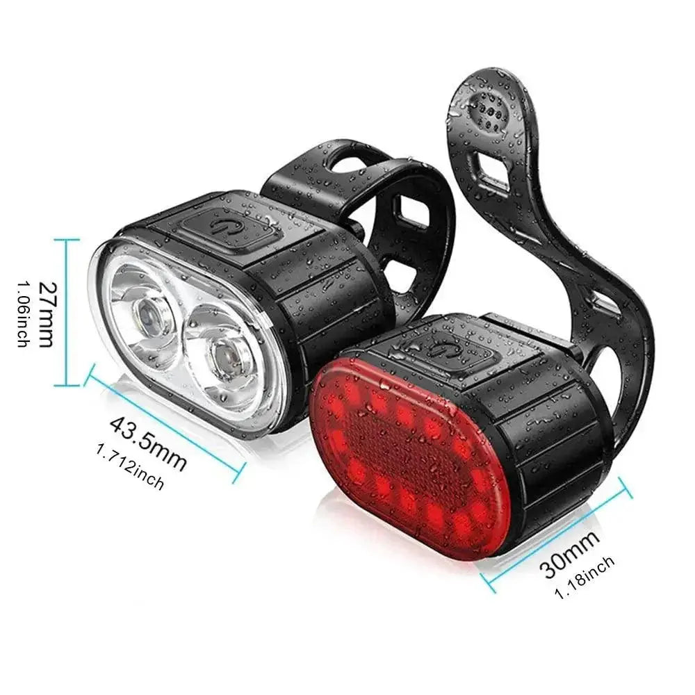LED Bike Lights USB Rechargeable Waterproof Trail Visibility