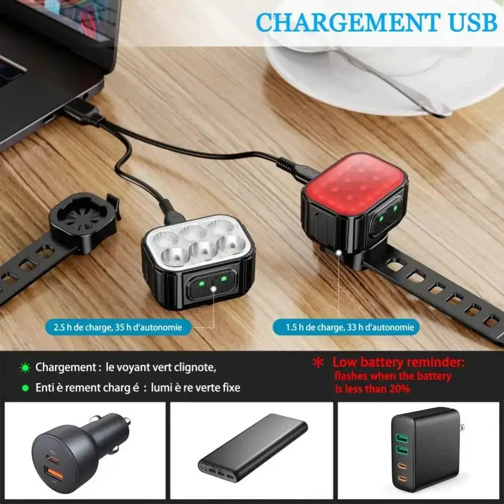 Cyclists Essential LED Light Kit For Night Rides Safety