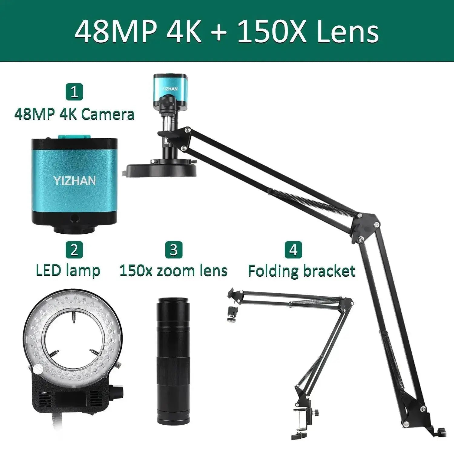 4K Electronics Microscope Kit With 150X Zoom Imaging