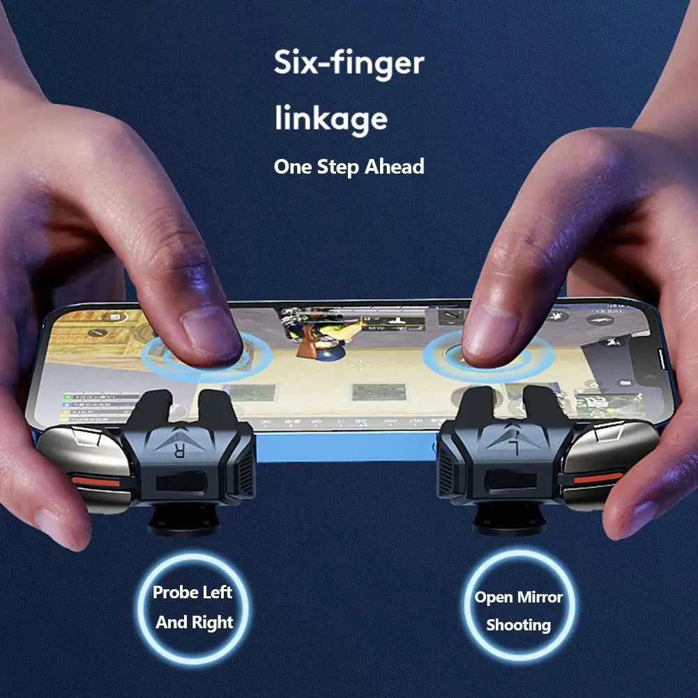 Six Finger Mobile Game Trigger Joystick For PUBG Controller