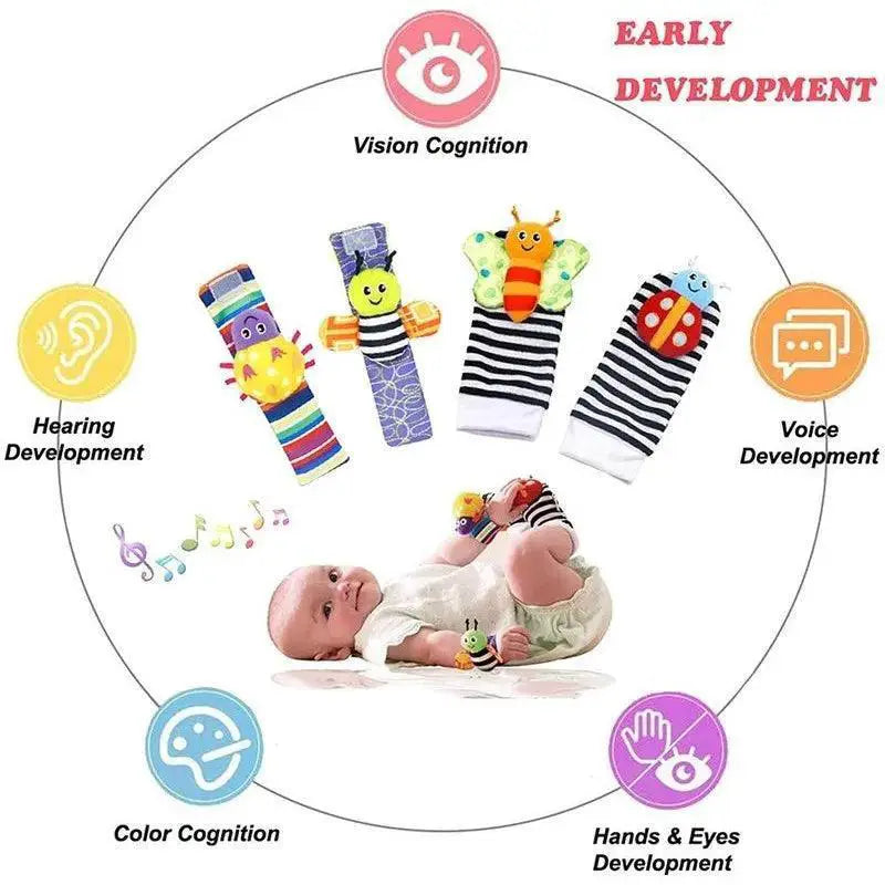 Baby Sensory Plush Rattle Toy Set for Fun Learning