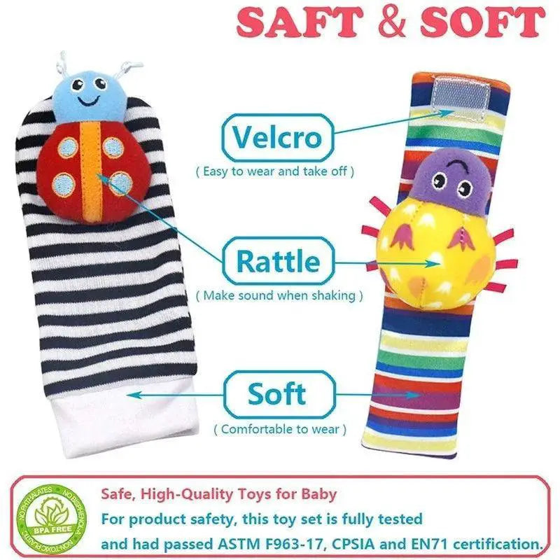 Baby Sensory Plush Rattle Toy Set for Fun Learning