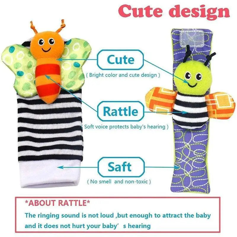 Baby Sensory Plush Rattle Toy Set for Fun Learning