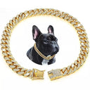 Luxury Gold Cuban Chain Dog Collar for Stylish Pets