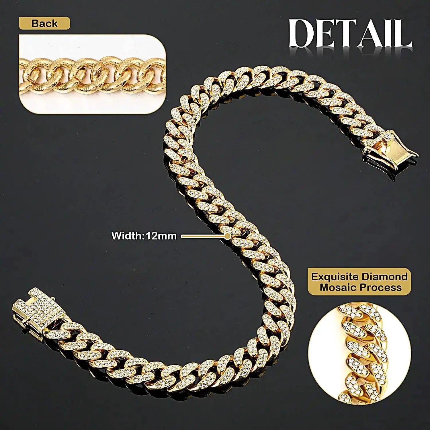 Luxury Gold Cuban Chain Dog Collar for Stylish Pets