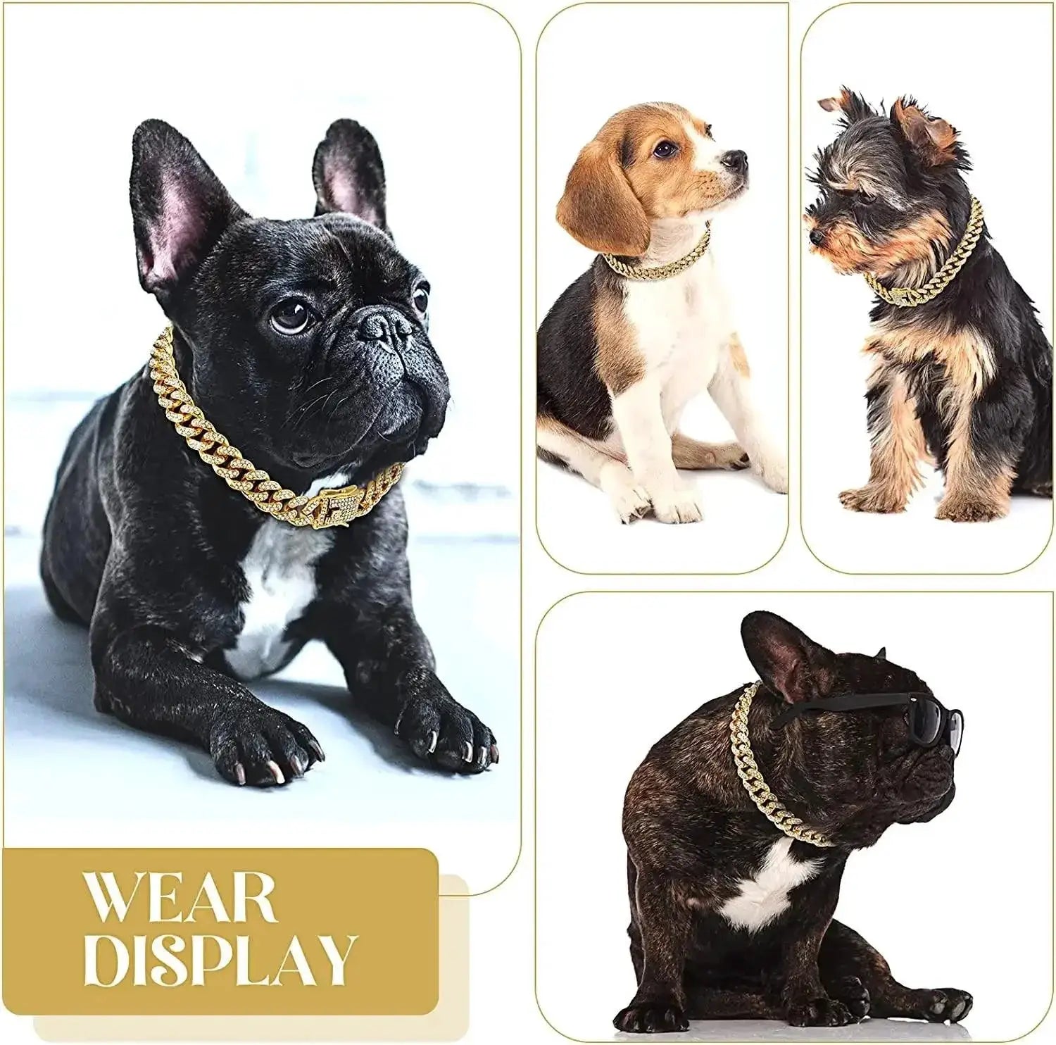Luxury Gold Cuban Chain Dog Collar for Stylish Pets
