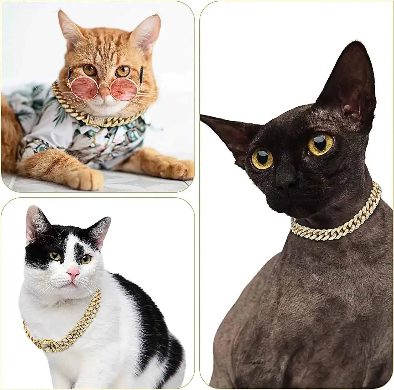 Luxury Gold Cuban Chain Dog Collar for Stylish Pets