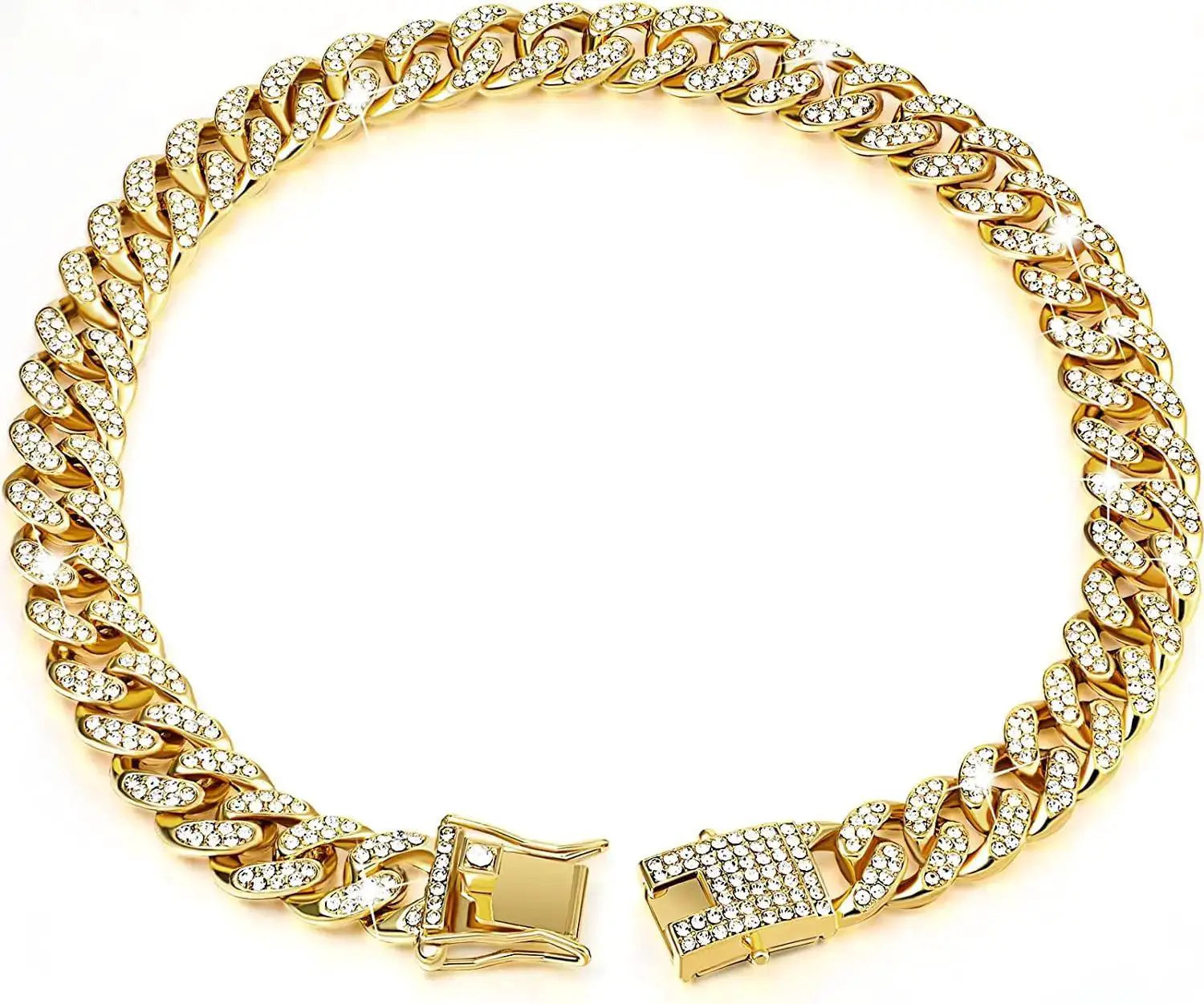 Luxury Gold Cuban Chain Dog Collar for Stylish Pets