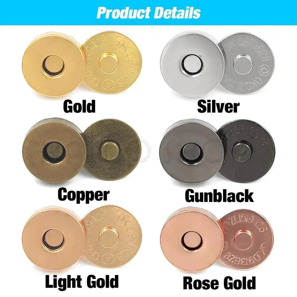 Brass Magnetic Snap Fasteners Kit For Stylish Handbags