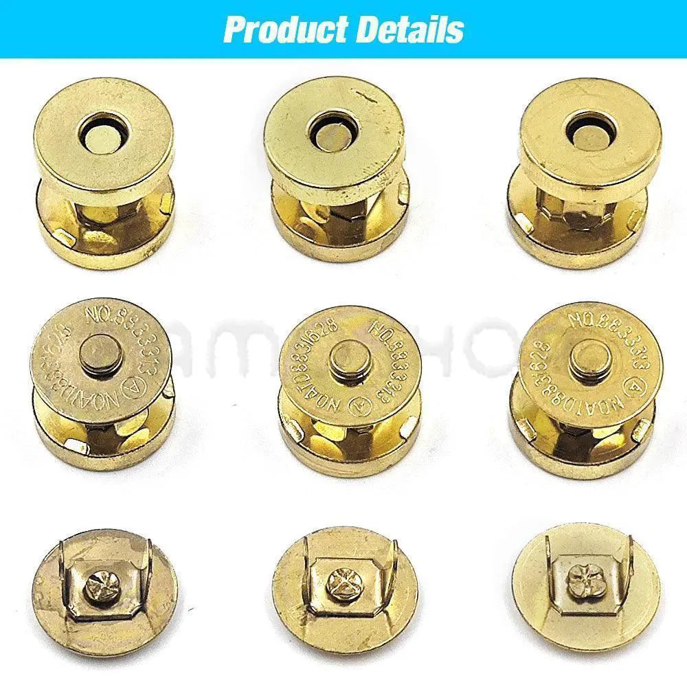 Brass Magnetic Snap Fasteners Kit For Stylish Handbags