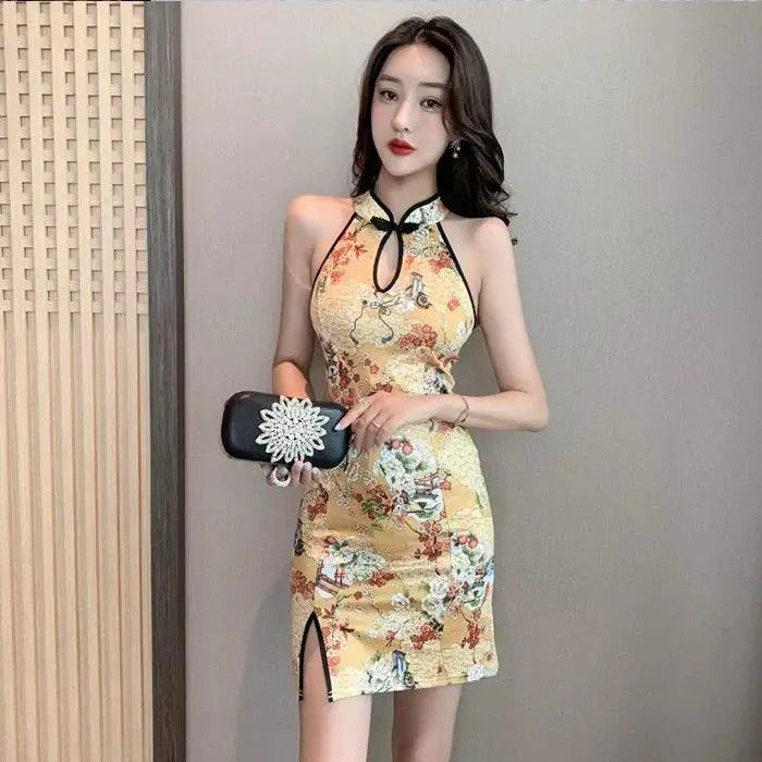 Open Back Night Club Dress Stylish Cheongsam Revamp