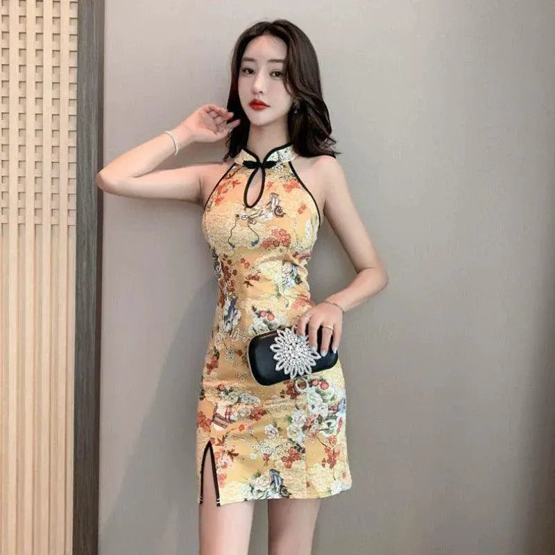 Open Back Night Club Dress Stylish Cheongsam Revamp