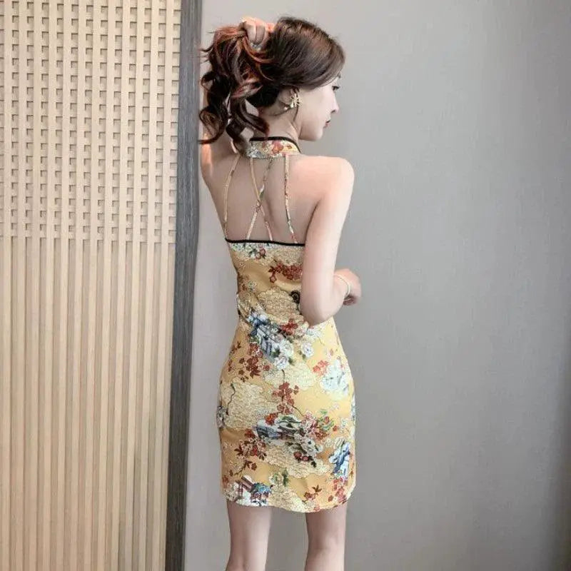 Open Back Night Club Dress Stylish Cheongsam Revamp