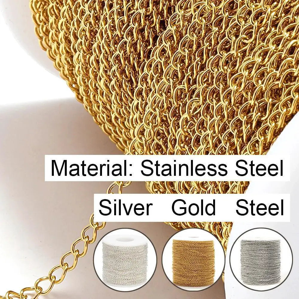 Gold Stainless Steel Necklace Chain Extension Kit Jewelry