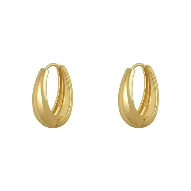 Elegant Korean Metal Hoop Earrings For Women Jewelry