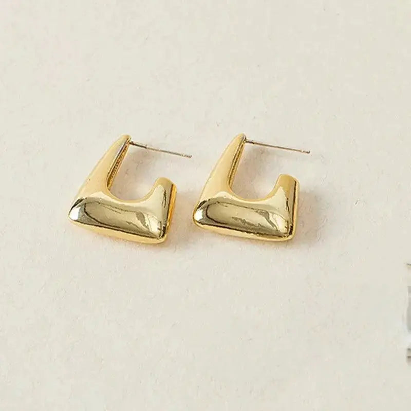Elegant Korean Metal Hoop Earrings For Women Jewelry