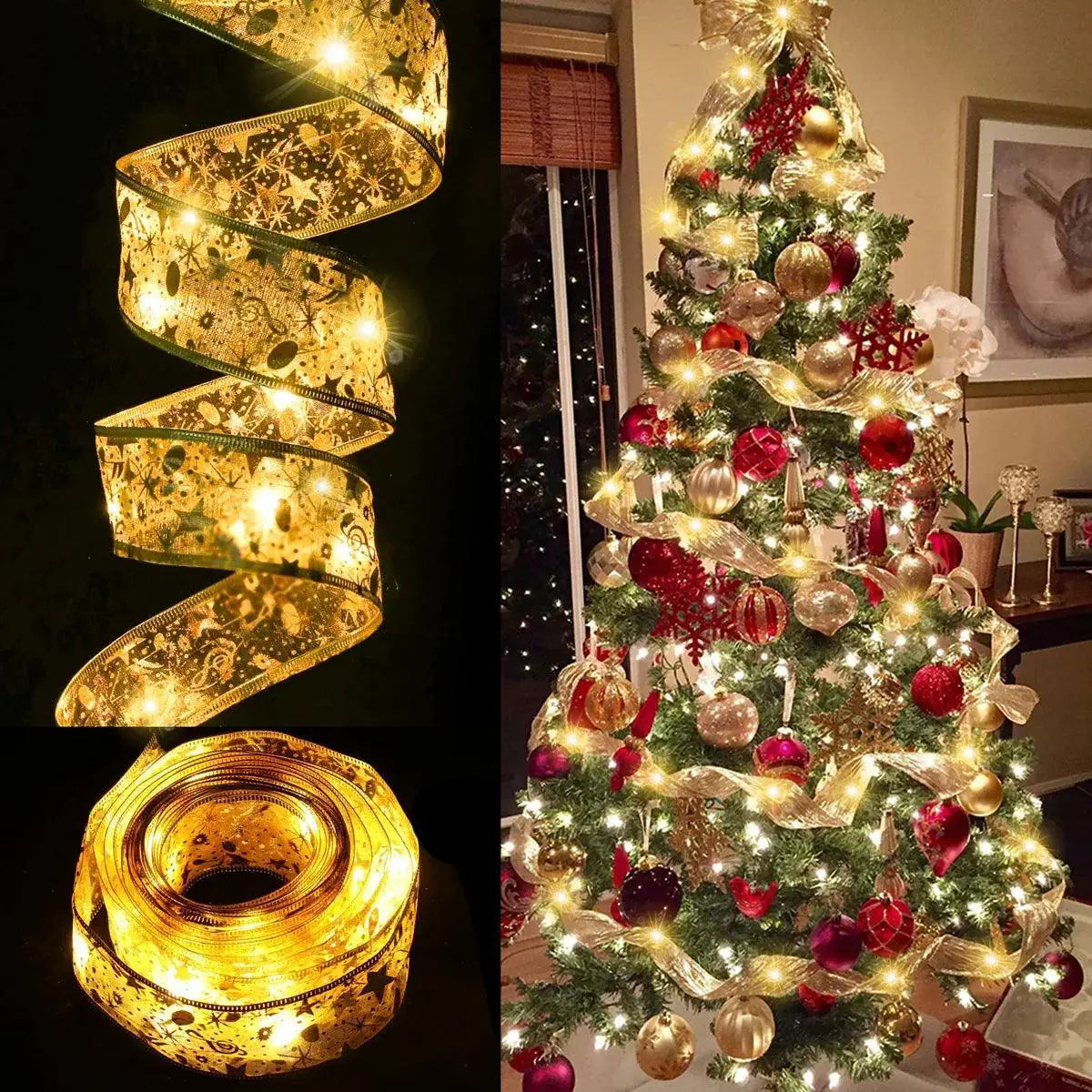 Enchanting Ribbon Fairy Lights for Magical Christmas Decor