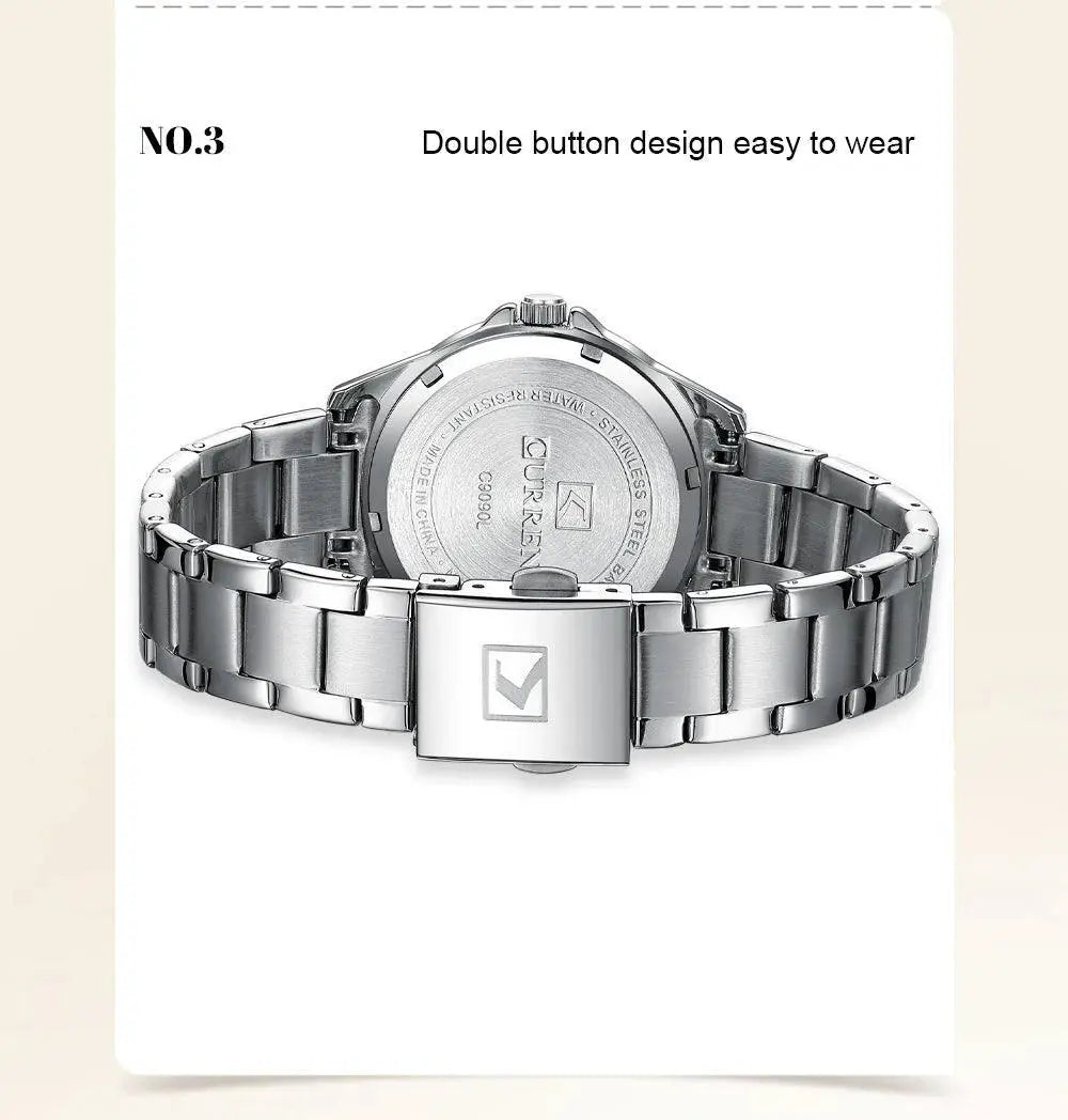 Quartz Stainless Steel Couple Watches With Illuminating Dial