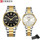 Quartz Stainless Steel Couple Watches With Illuminating Dial