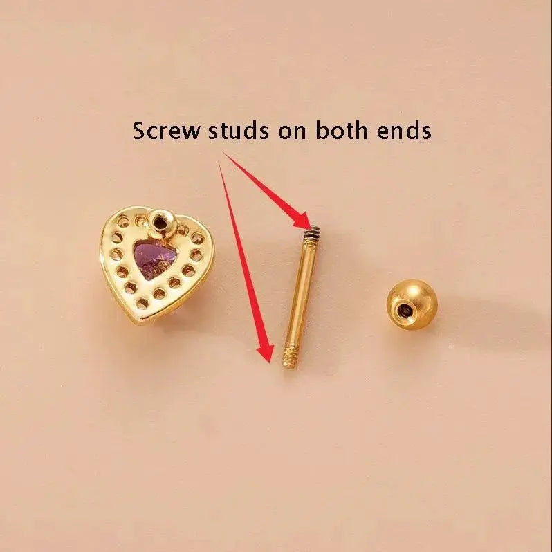 Zircon Cartilage Stud Earring Helix Jewelry For Women