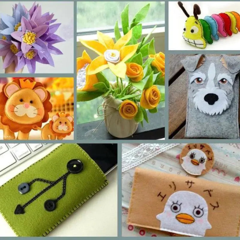 Colorful Felt Sheets Set for DIY Projects Craft Supplies
