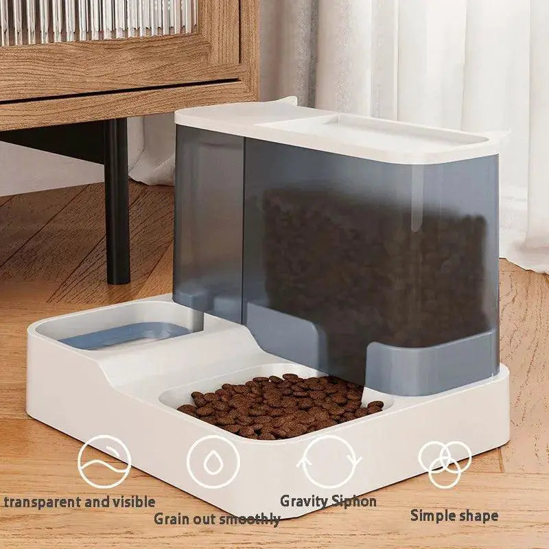 OUZEY Automatic Pet Feeder Water Fountain Bowl System
