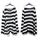 Gothic Striped Sweater for Women Warmth