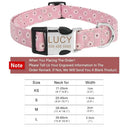 Floral Pug Collar With Engraved ID Tag