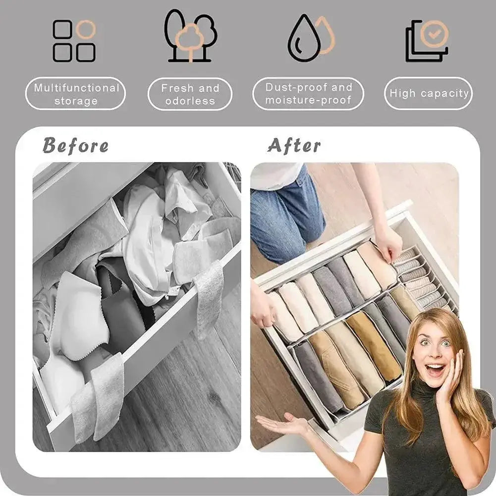 Gray Wardrobe Organizer Space Saving Closet Storage