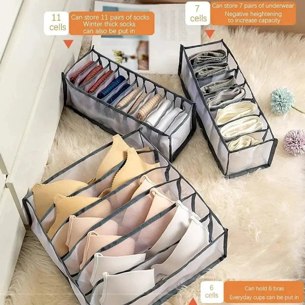Gray Wardrobe Organizer Space Saving Closet Storage