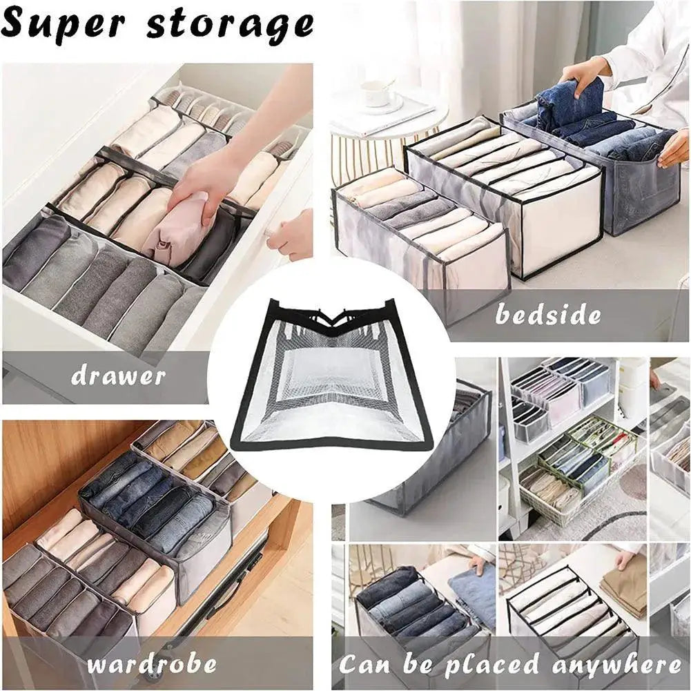 Gray Wardrobe Organizer Space Saving Closet Storage