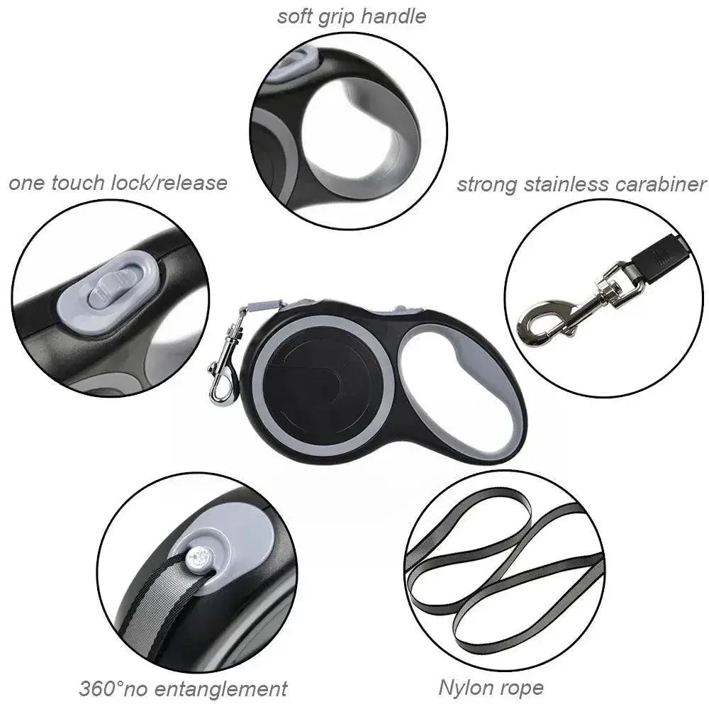 Adjustable Retractable Dog Leash Ultimate Freedom Durable