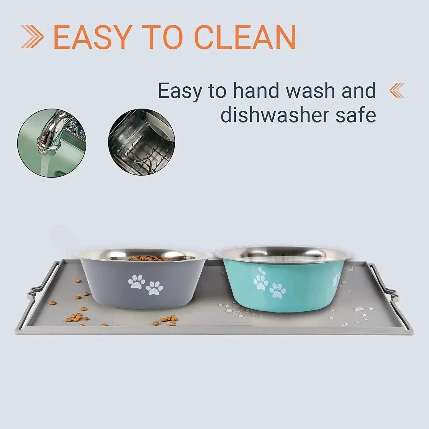 Non Slip Stainless Steel Dog Bowls Feeder Accessories