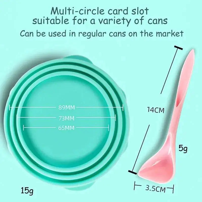 Pet Food Sealer Spoon Canned Lid Fresh Silicone Cover