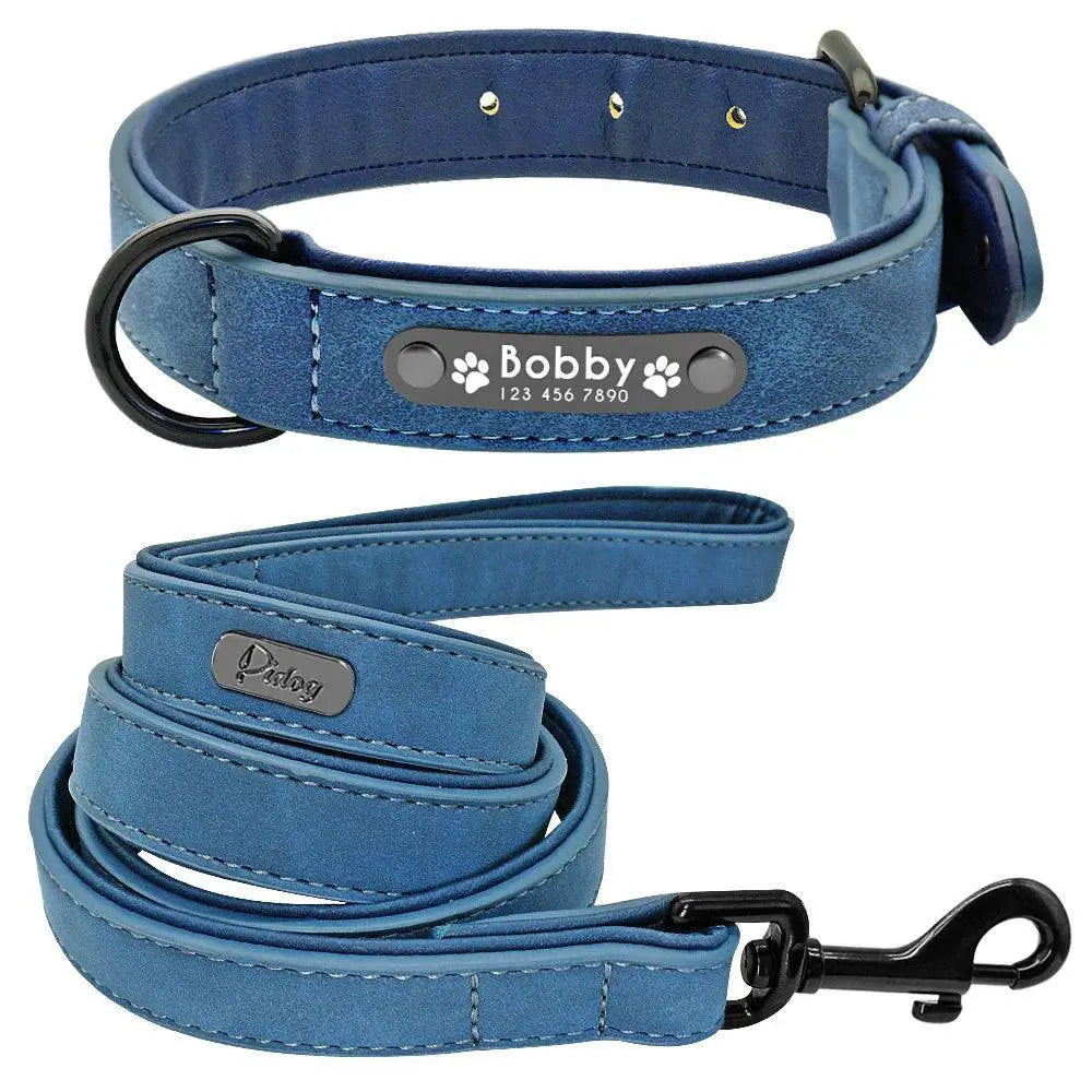 Luxury Leather Dog Collar and Leash Set for Fashionable Pets