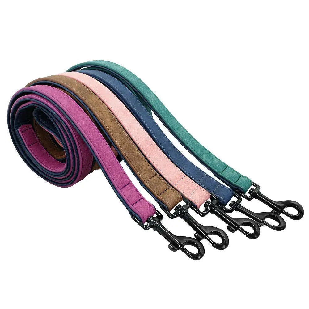 Luxury Leather Dog Collar and Leash Set for Fashionable Pets
