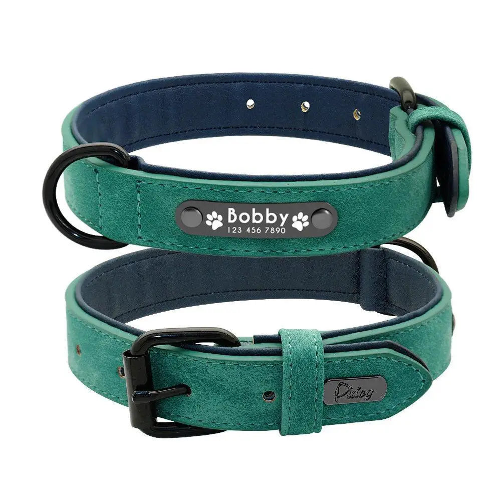 Luxury Leather Dog Collar and Leash Set for Fashionable Pets