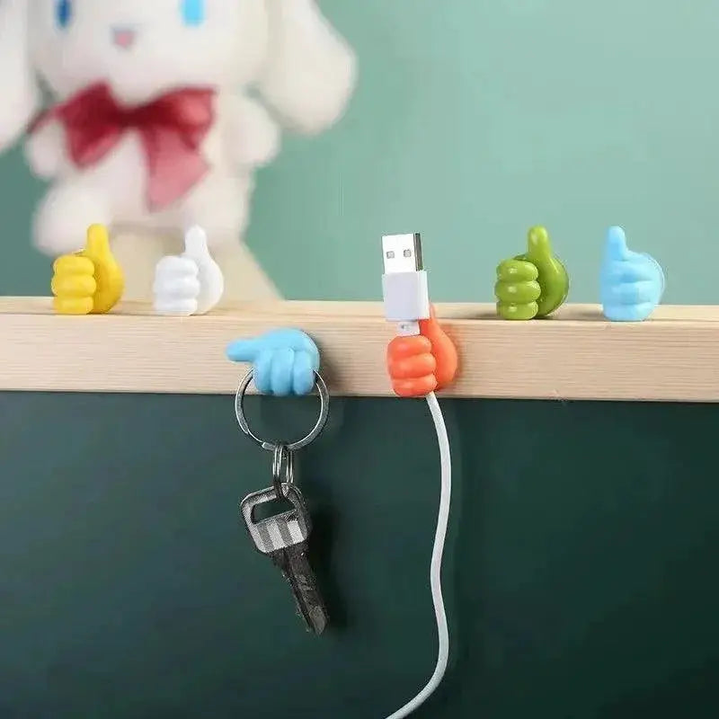 Hand Shaped Rubber Glasses Cable Holder Mini Hook Organizer