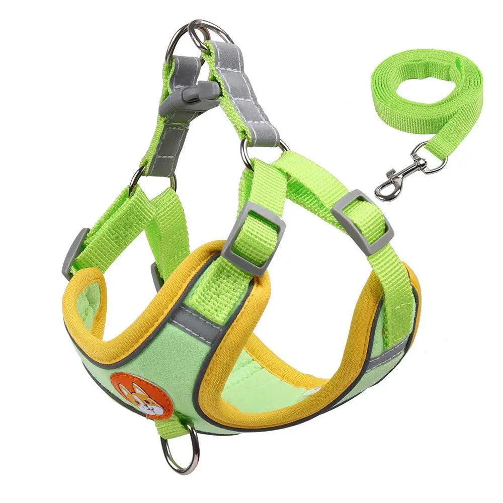 Pet Dog Harness And Leash Set With Reflective Safety