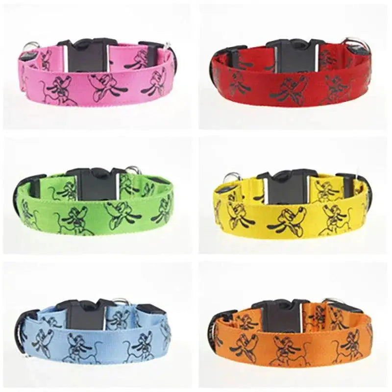 LED Dog Collar Glow In The Dark Nylon Safety Collar